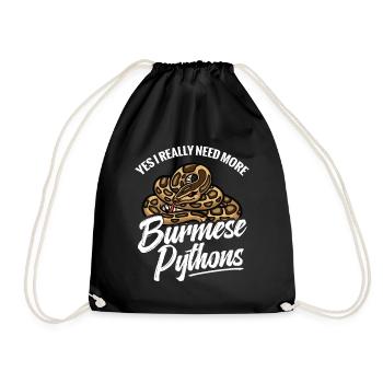  Python Lover Snake Mom Terrarium Reptile Dad - Drawstring Bag - black - Front
