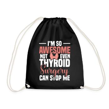  Throid Surgery Support Thyroid Recovery Thyroid - Drawstring Bag - black - Front