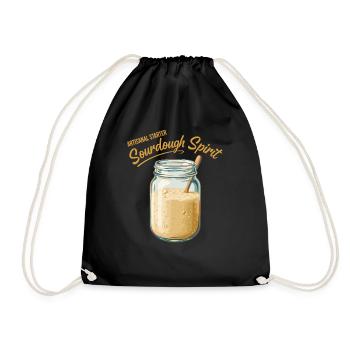 Sourdough Spirit Bread Baking Baker Sourdough - Drawstring Bag - black - Front