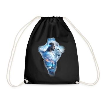 Bible chrétienne de la croix de Jésus, Lion Judah - Sac de sport léger - noir - Devant