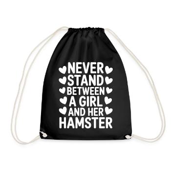 Hamster Sprüche Hamster Lustiges Hamster Geschenk  - Turnbeutel - Schwarz - Vorne