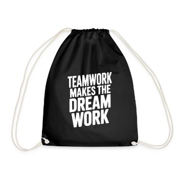Teamwork Makes the Dream Work - Drawstring Bag - black - Front