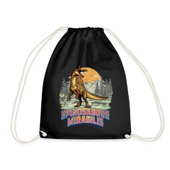 Spinosaurus Mirabilis Retro New Dinosaur - Drawstring Bag - black - Front
