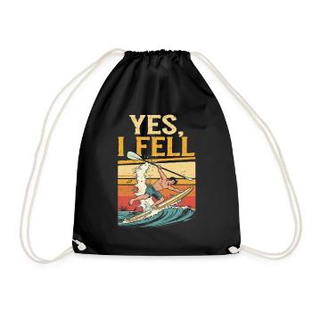 Stand Up Paddle Yes I Fell - Drawstring Bag - black - Front