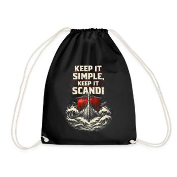 Scandinavian Viking Keep It Scandi - Drawstring Bag - black - Front