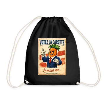 Votez la Carotte – Humour Politique Vintage Rétro - Sac de sport léger - noir - Devant