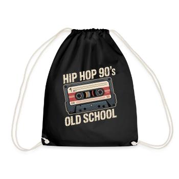 Hip Hop 90s Old School Cassette - Drawstring Bag - black - Front