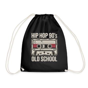 Hip Hop 90s Old School Cassette - Drawstring Bag - black - Front