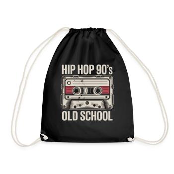 Hip Hop 90s Old School Cassette - Drawstring Bag - black - Front