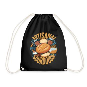 Artisanal Fresh Baked Sourdough Bread Baking Era - Turnbeutel - Schwarz - Vorne
