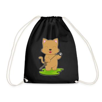 Katze Billiard Queue Sport - Turnbeutel - Schwarz - Vorne