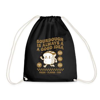 Sourdough Bread Baking Starter Era - Drawstring Bag - black - Front