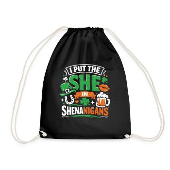 I put the She in Shenanigans | St. Patrick's Day - Turnbeutel - Schwarz - Vorne