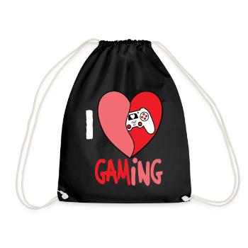 I LOVE GAMING - Turnbeutel - Schwarz - Vorne