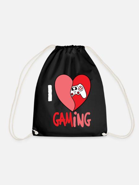 I LOVE GAMING - Turnbeutel - Schwarz