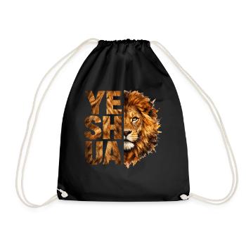 Lion of Judah Yeshua son of Yahweh Christian - Drawstring Bag - black - Front
