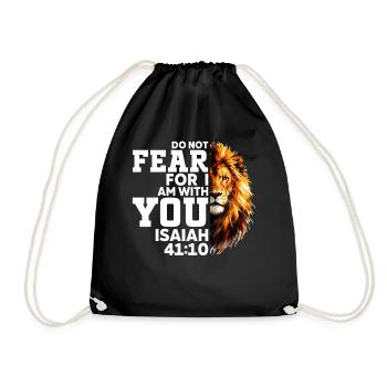 Do Not Fear For I Am With You Isaiah 41:10 Judah - Turnbeutel - Schwarz - Vorne