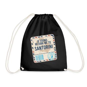 If Found Return To Santorini - Turnbeutel - Schwarz - Vorne