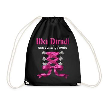 Trachtenshirt Damen Trachten T-Shirt Dirndl Outfit - Drawstring Bag - black - Front