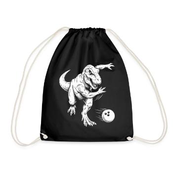 Bowlingspieler Dinosaurier Kinder Jungen Bowling - Turnbeutel - Schwarz - Vorne