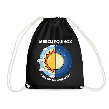 March Equinox Equal Day And Night - Drawstring Bag - black - Front