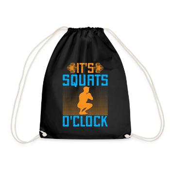 Fitness Fanatics It ́s Squats O ́Clock Calisthenics - Drawstring Bag - black - Front