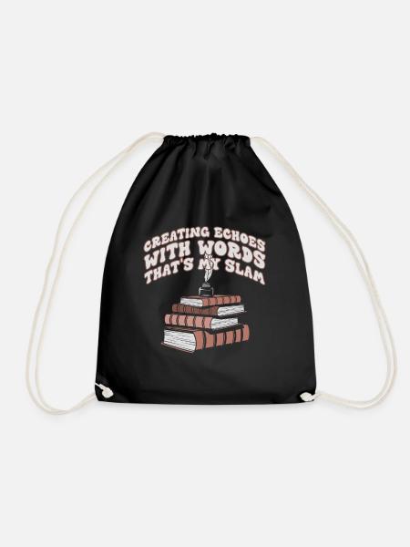 Echoes Through Words Slam Stack - Drawstring Bag - black