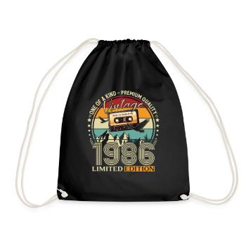 Cadeau de 40e anniversaire Mari Vintage mars 1986 - Sac de sport léger - noir - Devant