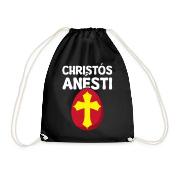 Christos Anesti Griechisches Osterei - Turnbeutel - Schwarz - Vorne