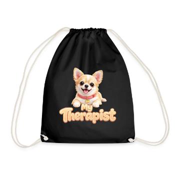 Chihuahua My Therapist - Drawstring Bag - black - Front