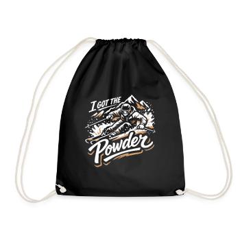 Power Ski | I Got The Powder | Powder snow - Drawstring Bag - black - Front