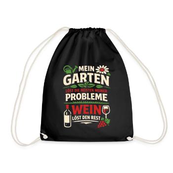 Mon jardin résout mes problèmes - Wine Saying - Sac de sport léger - noir - Devant