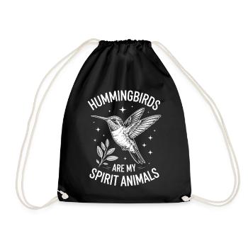 Hummingbird Sayings Hummingbird Funny Hummingbird Gift - Drawstring Bag - black - Front