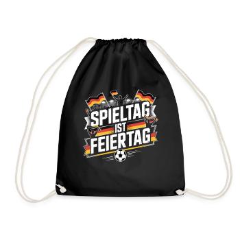 Spieltag ist Feiertag Deutschland Fan - Turnbeutel - Schwarz - Vorne