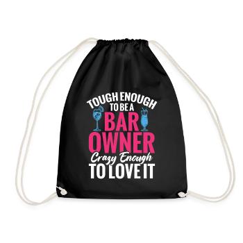 Propriétaire de bar Barmaid Verre à cocktail Serveuse - Sac de sport léger - noir - Devant