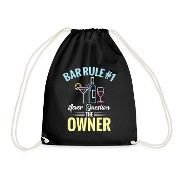  Bartender Waitress Bar Owner Cocktail Lover Pub - Drawstring Bag - black - Front