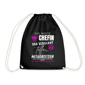 Beste Chefin von verdammt tollen Mitarbeitern - Turnbeutel - Schwarz - Vorne