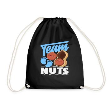 Team Nuts Funny Gender Reveal Boy - Drawstring Bag - black - Front