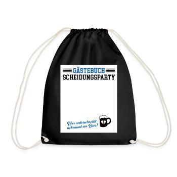 Guestbook Divorce Party Divorced Divorce - Drawstring Bag - black - Front