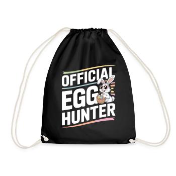 Official Egg Hunter Easter Bunny Easter Humor - Drawstring Bag - black - Front