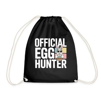 Official Egg Hunter Easter Bunny Easter Humor - Drawstring Bag - black - Front