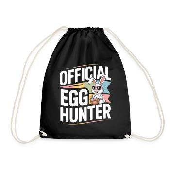 Official Egg Hunter Easter Bunny Easter Humor - Drawstring Bag - black - Front