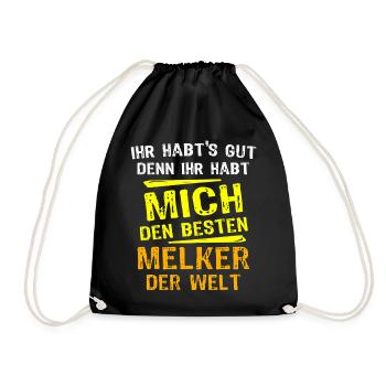 Melker Geschenk - Turnbeutel - Schwarz - Vorne