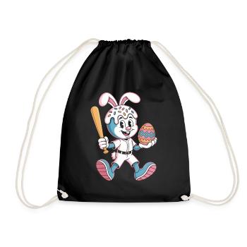 Hoppelhase avec œuf de Pâques - Sac de sport léger - noir - Devant