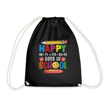 100 Days School Math Equation Formula - Drawstring Bag - black - Front