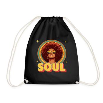 70s Funk Soul Retro Afro Retro Portrait Vintage - Turnbeutel - Schwarz - Vorne