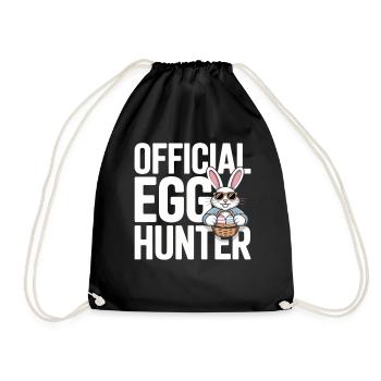Official Egg Hunter Easter Bunny Easter Humor - Drawstring Bag - black - Front