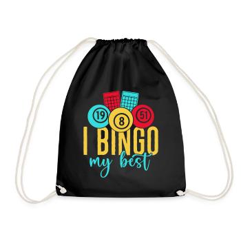 Jeu de bingo Je bingo Mon meilleur bingo - Sac de sport léger - noir - Devant