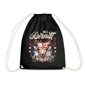 Costume traditionnel de remplacement Camise Dirndl Chemise traditionnelle féminine - Sac de sport léger - noir - Devant