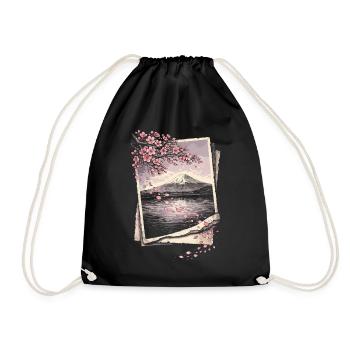 Cherry Blossom Sakura Cherry Blossom - Drawstring Bag - black - Front